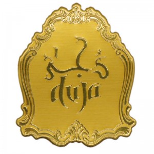 Metal guld anodiseret tilpasset aluminium parfume klistermærke